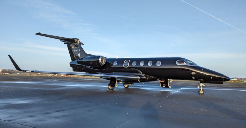 Private Jet Luxury - Black Private Jet in the Airport