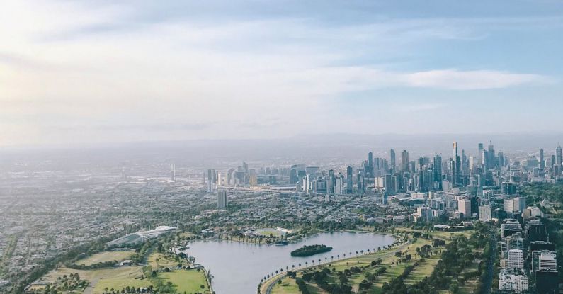Melbourne Laneways - Aerial Shot Of City