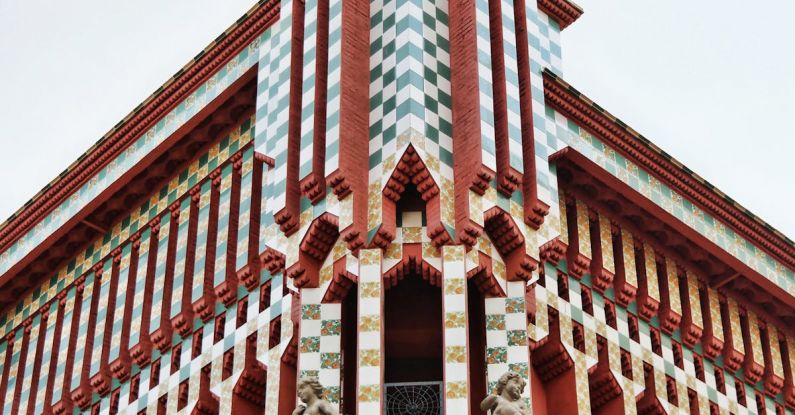 Gaudi Architecture - Red and Green Concrete Building