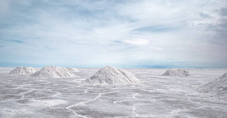 Salar De Uyuni - Salt flats in the desert with a blue sky