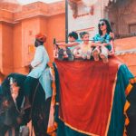 Rajasthan Palace - People Riding Elephant